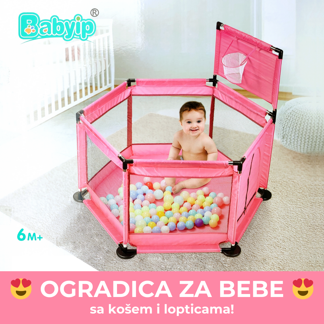 Ogradica sa košem i lopticama