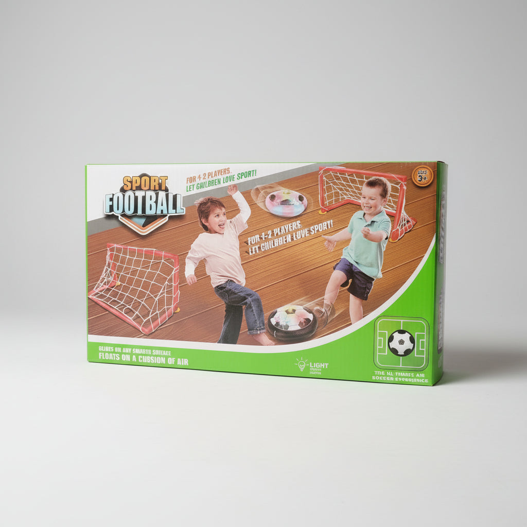 Box of a sports game for children on a light surface
